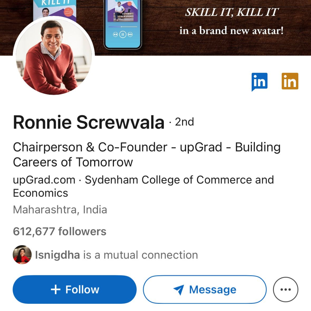 Ronnie Screwvala LinkedIn